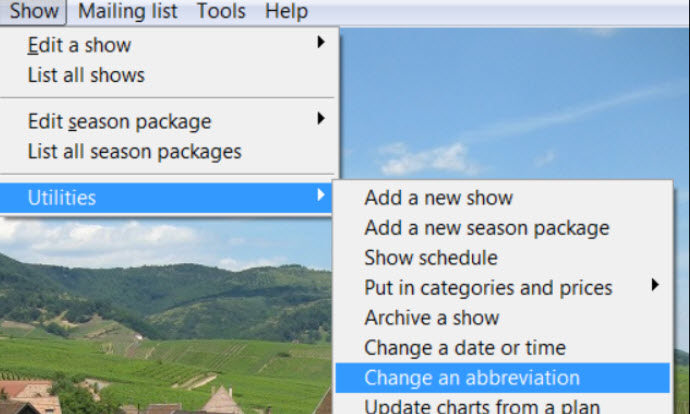 Change A Show Abbreviation Center Stage Software Help Desk